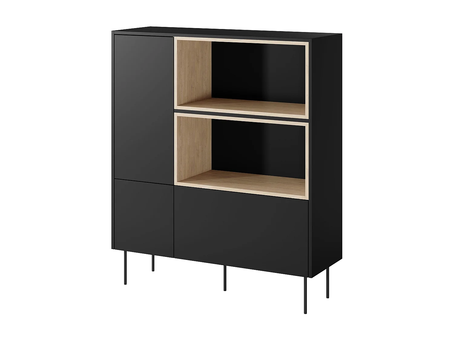 Cômoda 2 portas 1 gaveta com pé metálico 120x140 cm