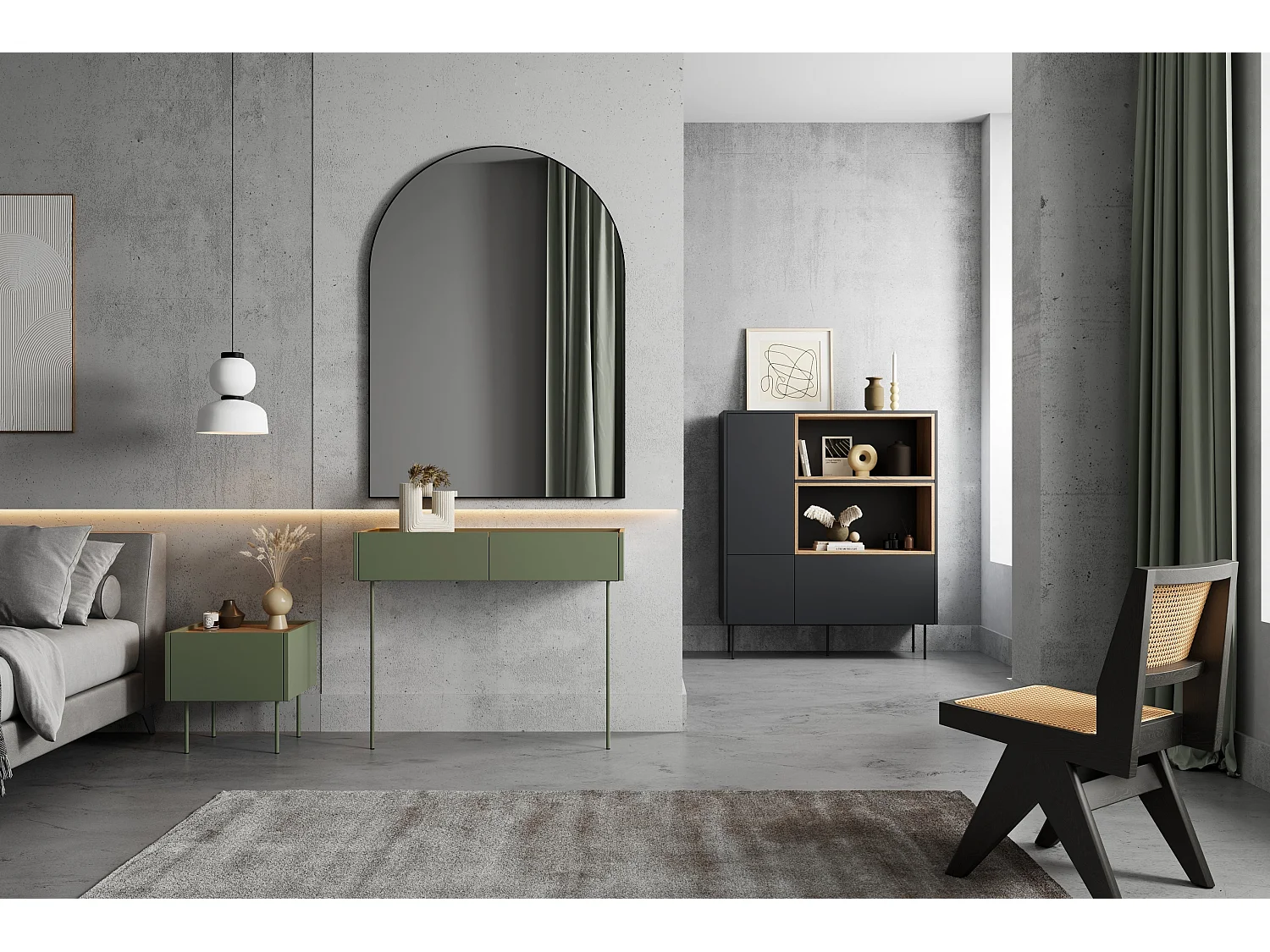 Cômoda 2 portas 1 gaveta com pé metálico 120x140 cm