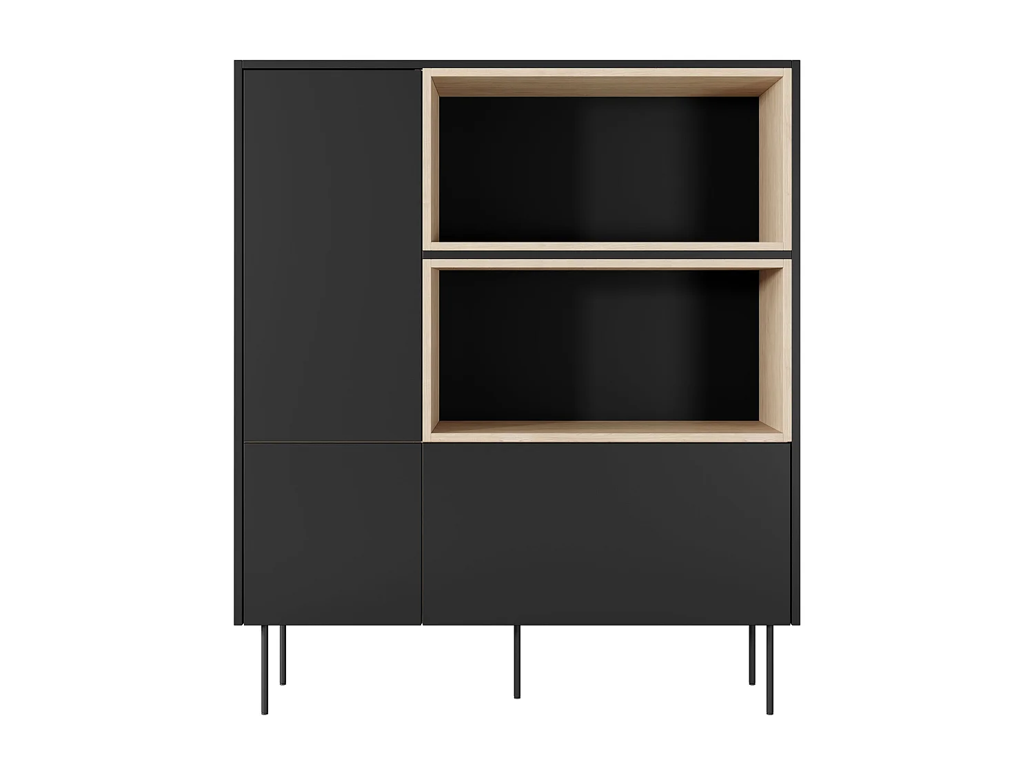 Cômoda 2 portas 1 gaveta com pé metálico 120x140 cm