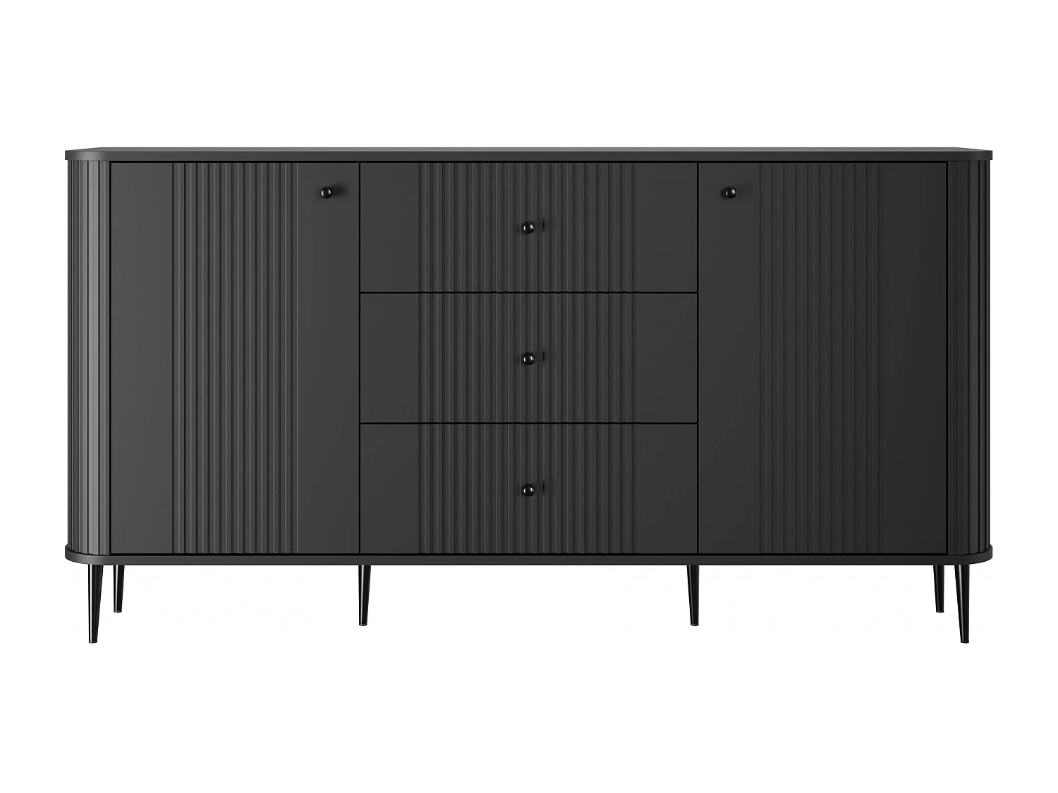 Dressoir 2 deuren 3 laden met metalen voet 160x85 cm