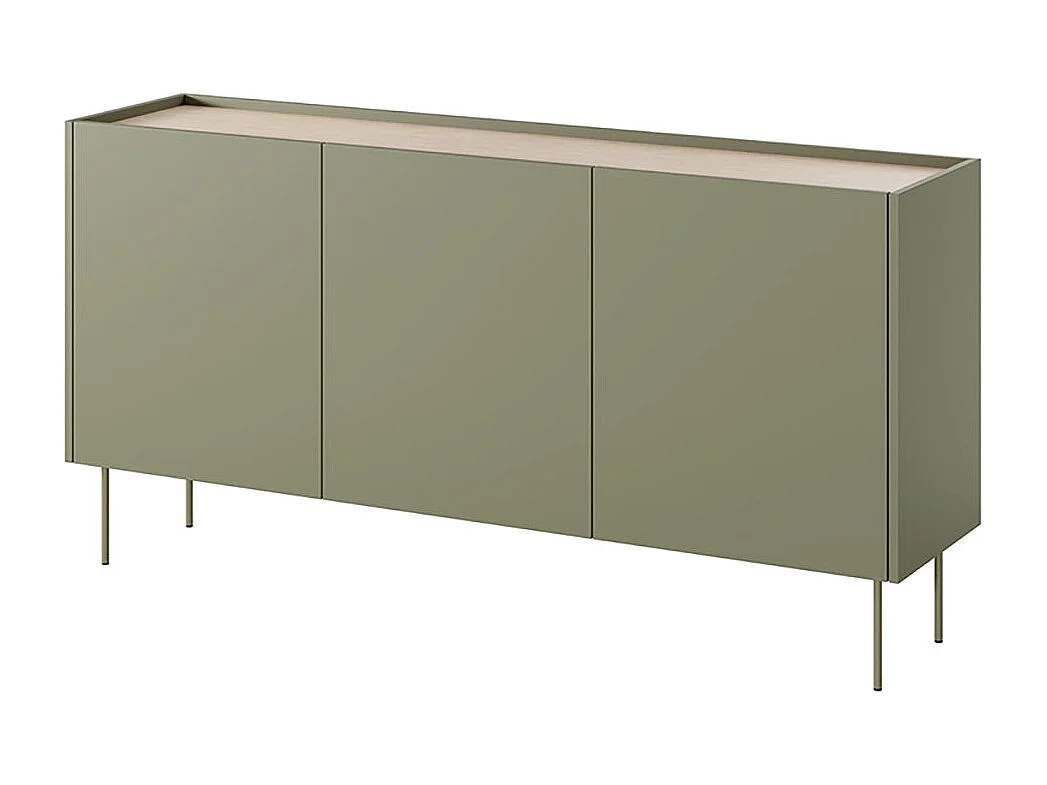 Cassettiera 3 ante 4 cassetti con piede in metallo 170x85 cm