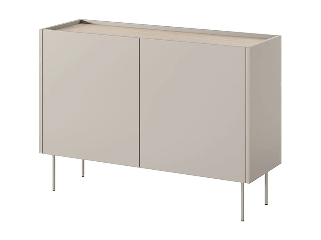 Dressoir met 2 deuren en 2 lades met metalen voet 120x85 cm
