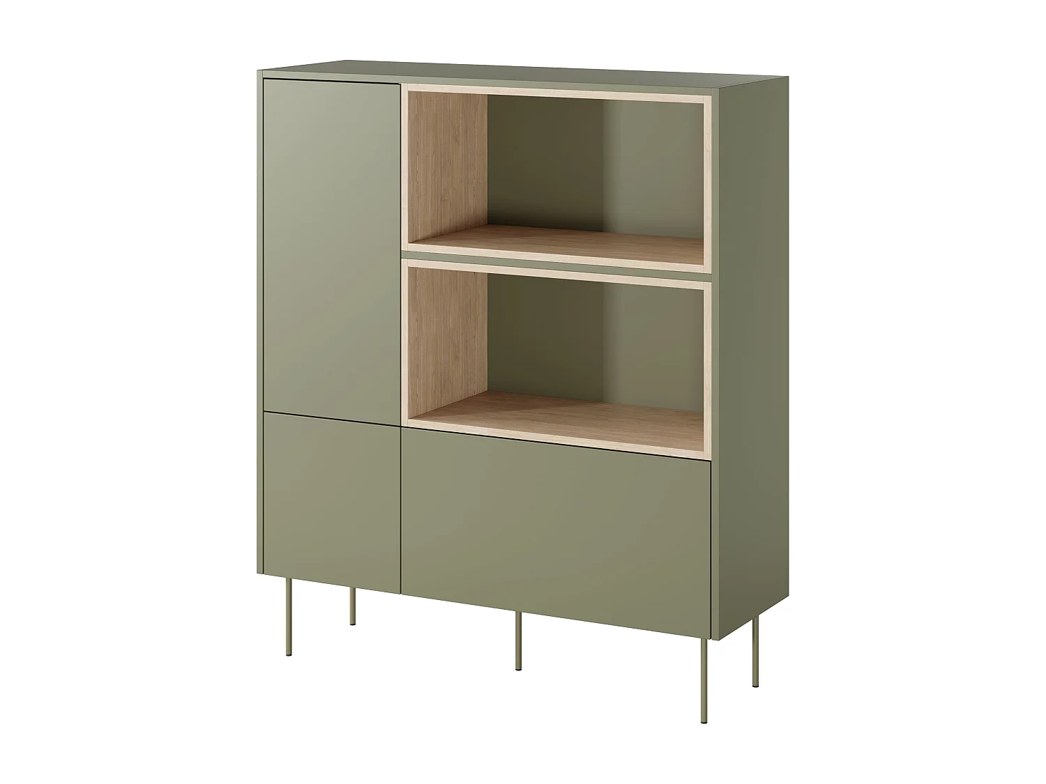 Dressoir 2 deuren 1 lade met metalen voet 120x140 cm