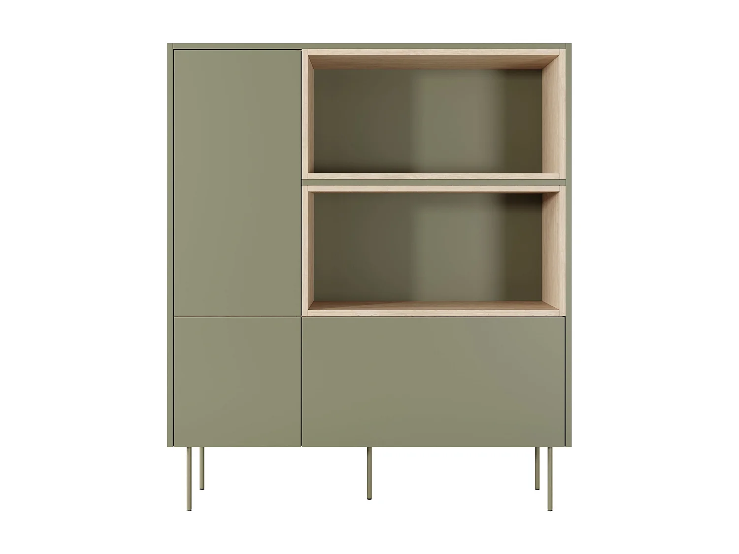 Dressoir 2 deuren 1 lade met metalen voet 120x140 cm