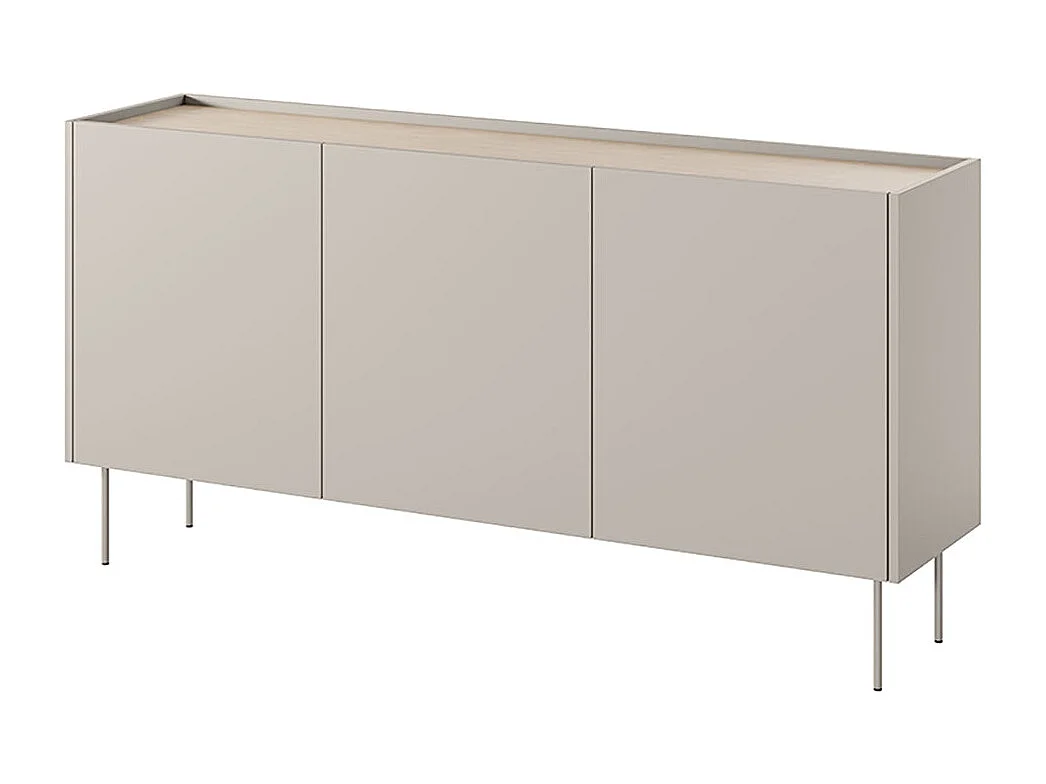 Cômoda 3 portas com pé metálico 170x85 cm