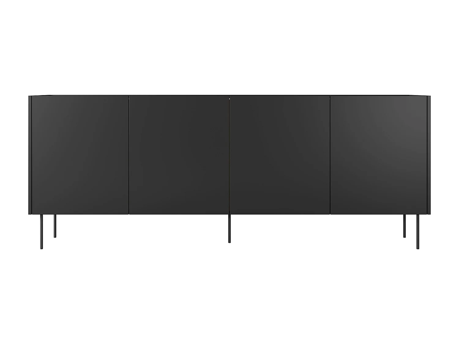 Cómoda de 4 puertas y 4 cajones con pie metálico 220x85 cm