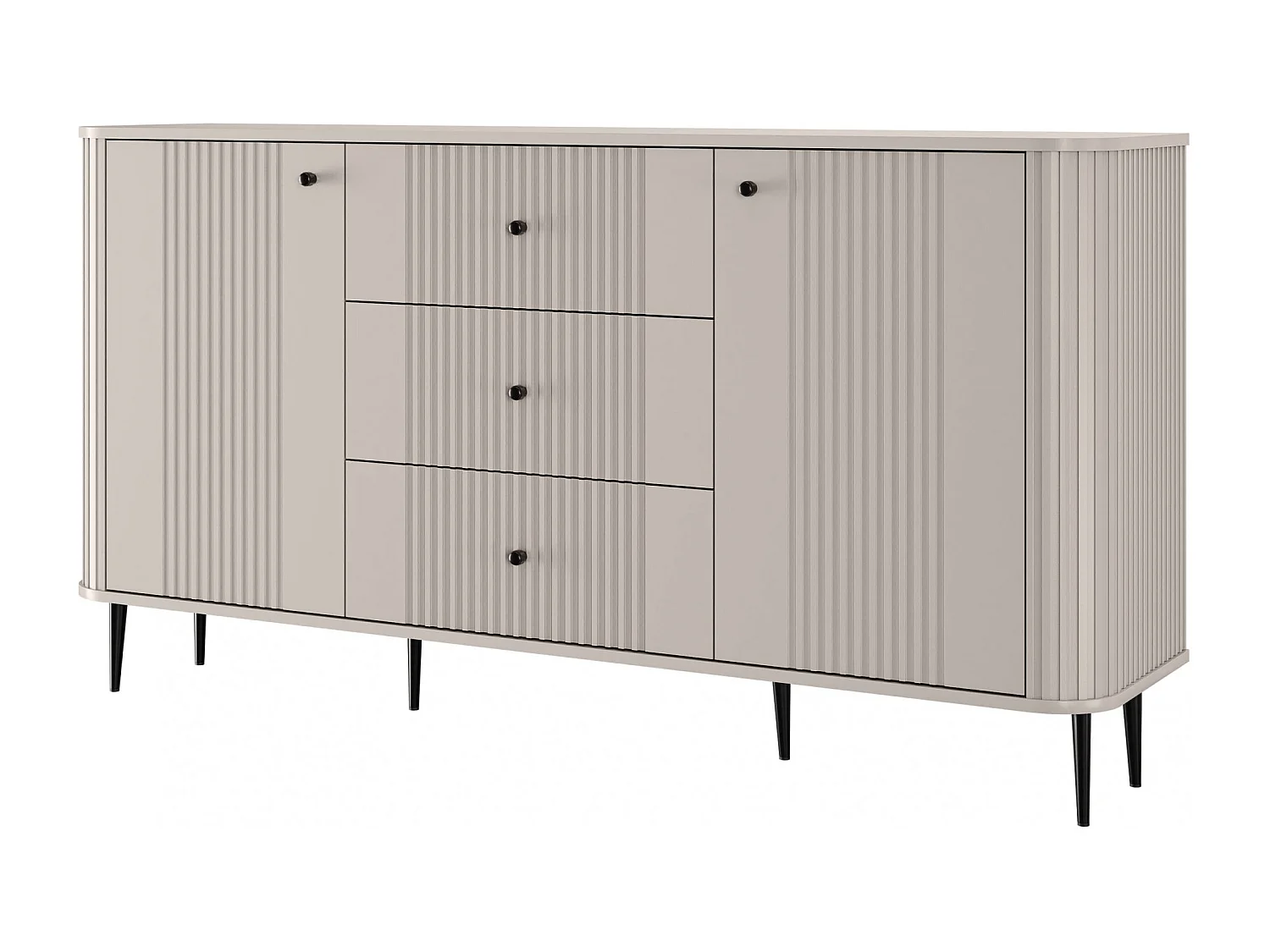 Buffet à 2 portes et 3 tiroirs avec pieds en métal Liberty, 160 x 85 cm