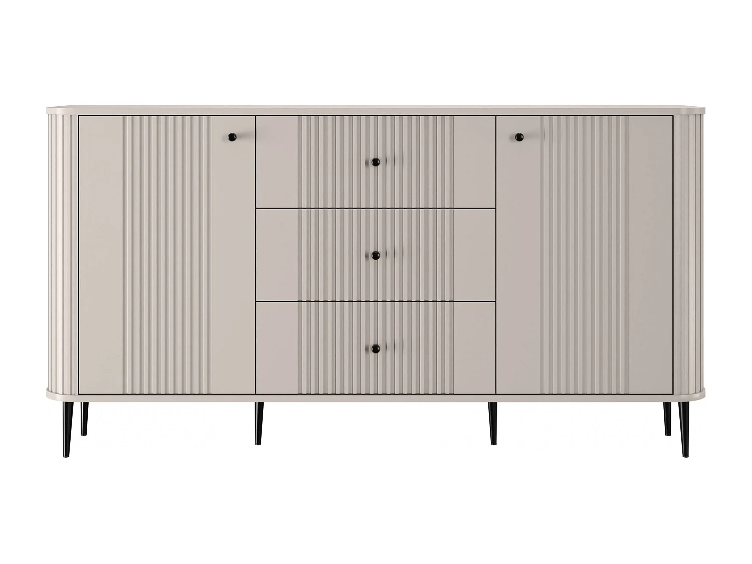 Buffet à 2 portes et 3 tiroirs avec pieds en métal Liberty, 160 x 85 cm