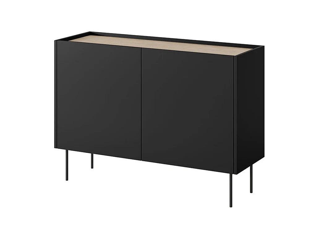 Dressoir met 2 deuren en 2 lades met metalen voet 120x85 cm