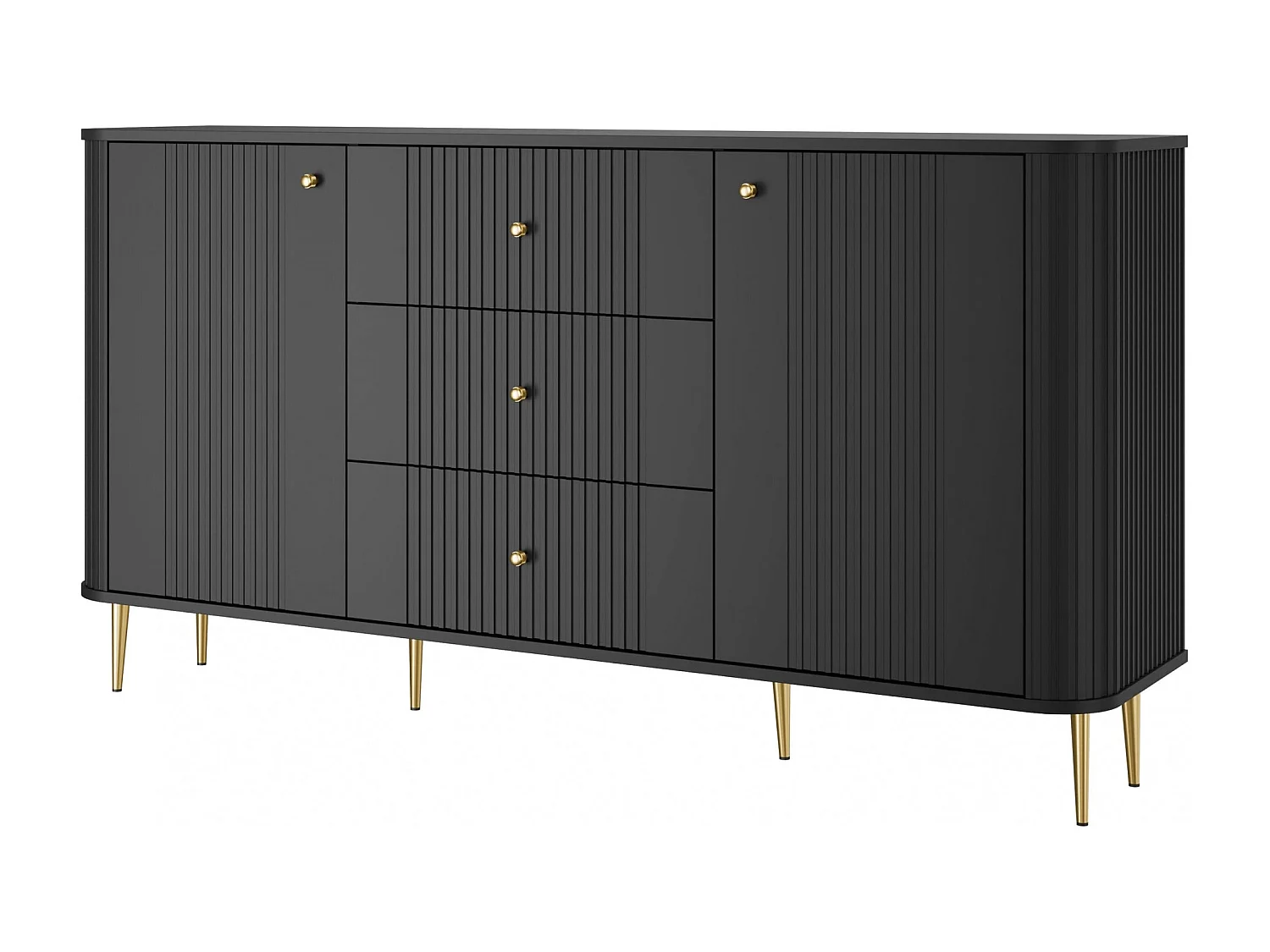 Buffet à 2 portes et 3 tiroirs avec pieds en métal Liberty, 160 x 85 cm