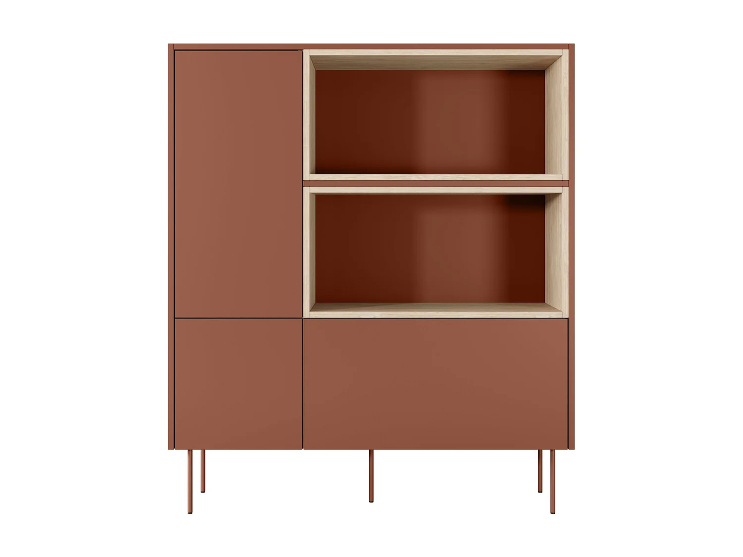 Cômoda 2 portas 1 gaveta com pé metálico 120x140 cm