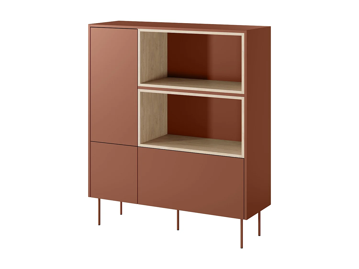 Cômoda 2 portas 1 gaveta com pé metálico 120x140 cm
