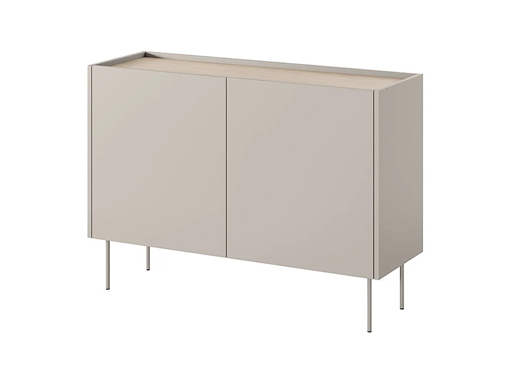 2 deurs commode met metalen voet 120x85 cm