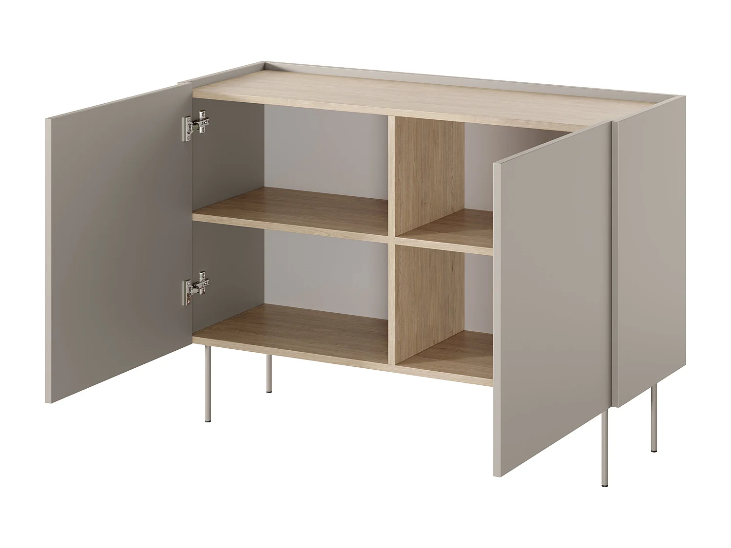 Cômoda 2 portas com pé metálico 120x85 cm