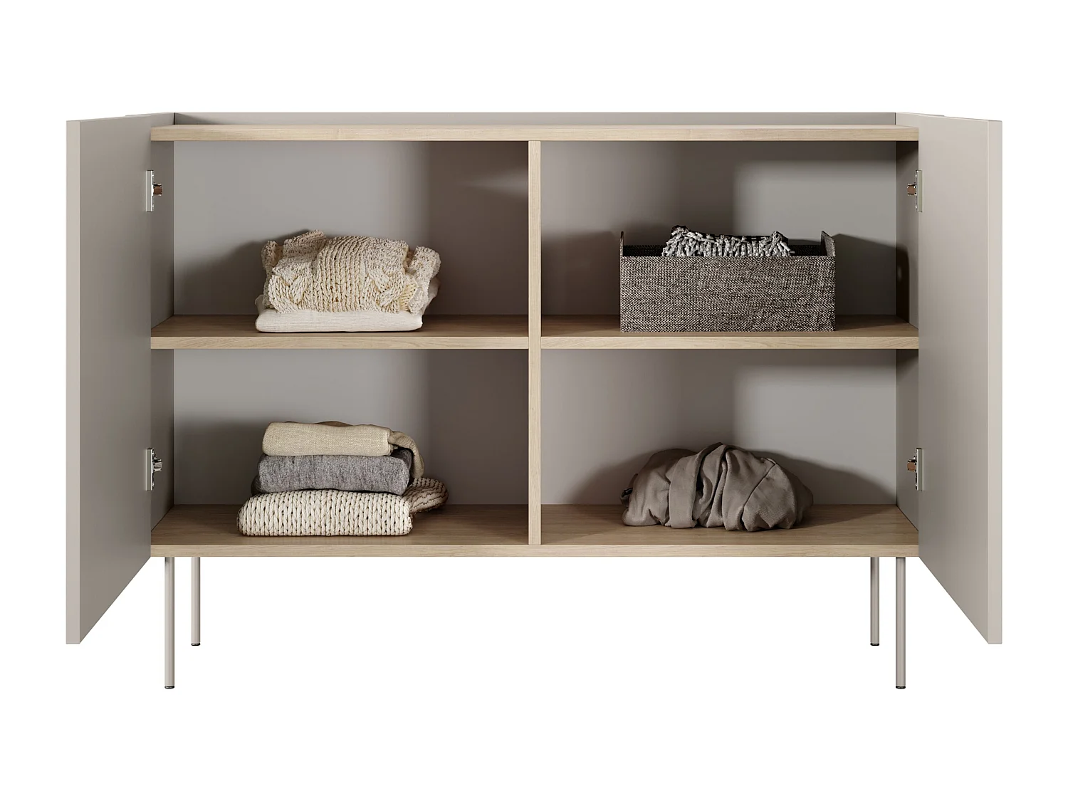 Cômoda 2 portas com pé metálico 120x85 cm