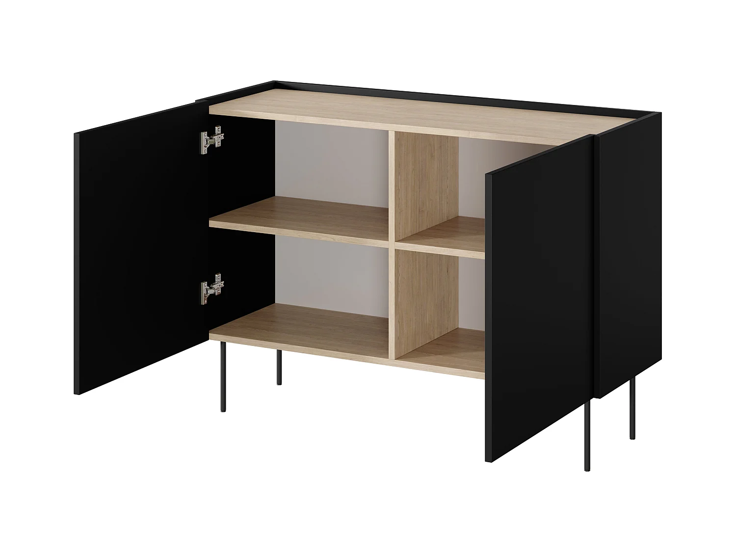 Cômoda 2 portas com pé metálico 120x85 cm