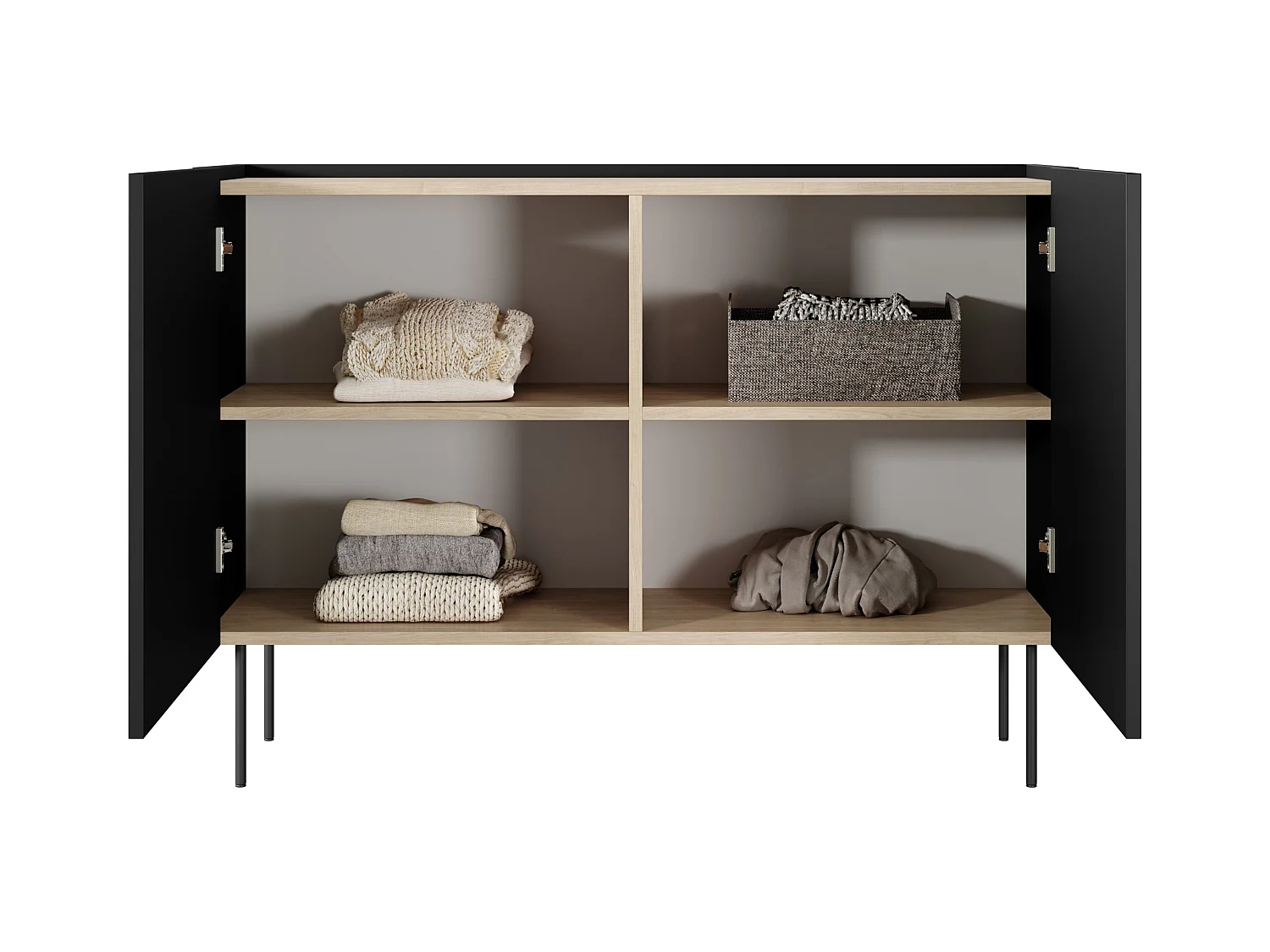 Cômoda 2 portas com pé metálico 120x85 cm