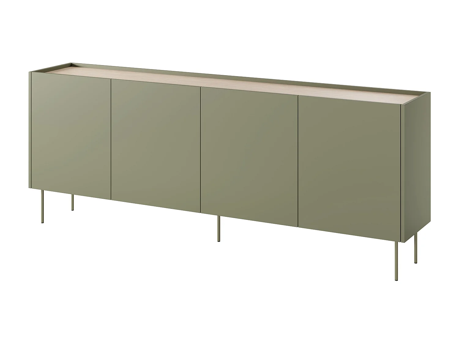 4-türige Kommode mit Metallfuß 220x85 cm