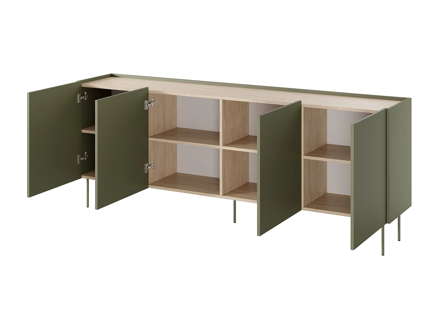 4-türige Kommode mit Metallfuß 220x85 cm