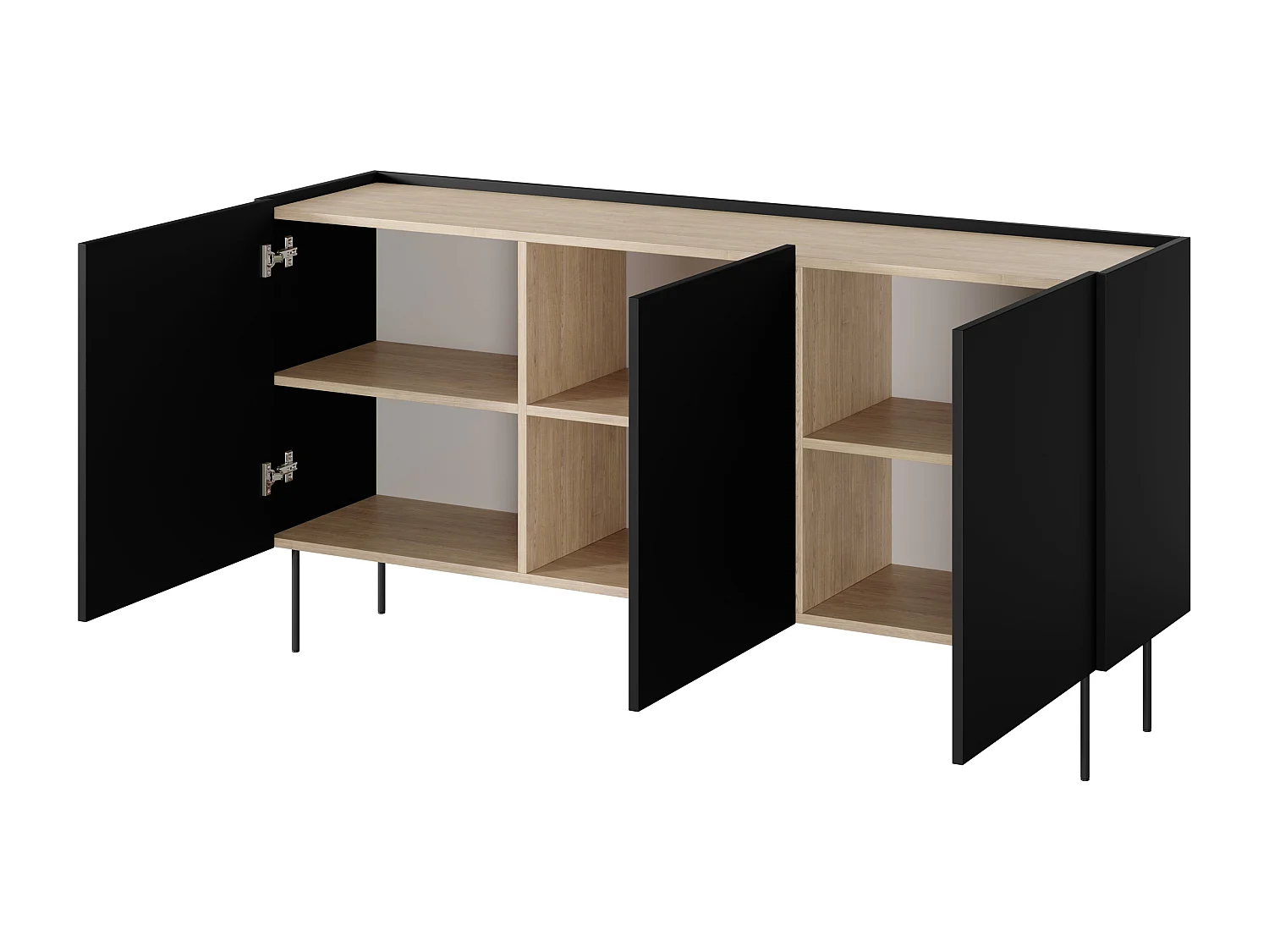 Cômoda 3 portas com pé metálico 170x85 cm