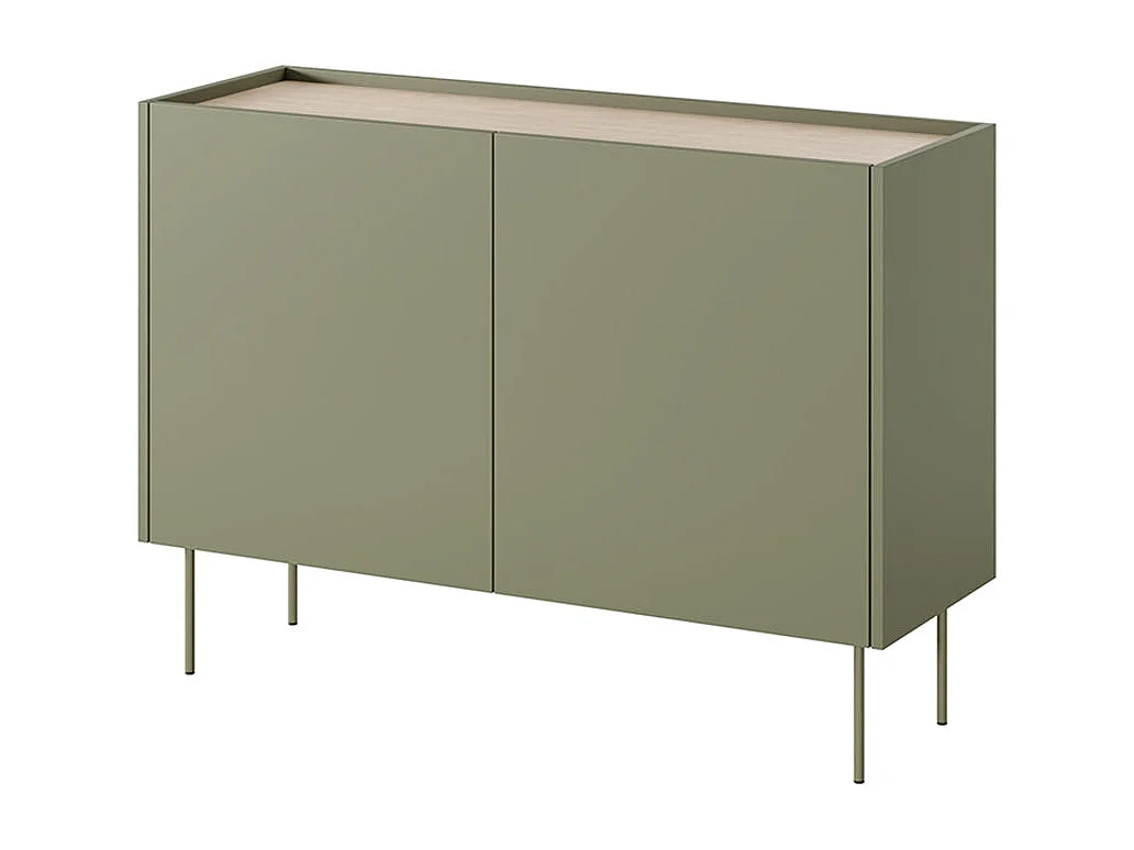 Dressoir met 2 deuren en 2 lades met metalen voet 120x85 cm