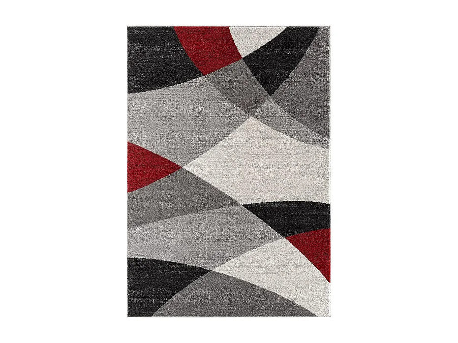 Tapijt Pearl Moderne Woonkamer Contoursnede, Grijs Rood, 200 x 280 cm