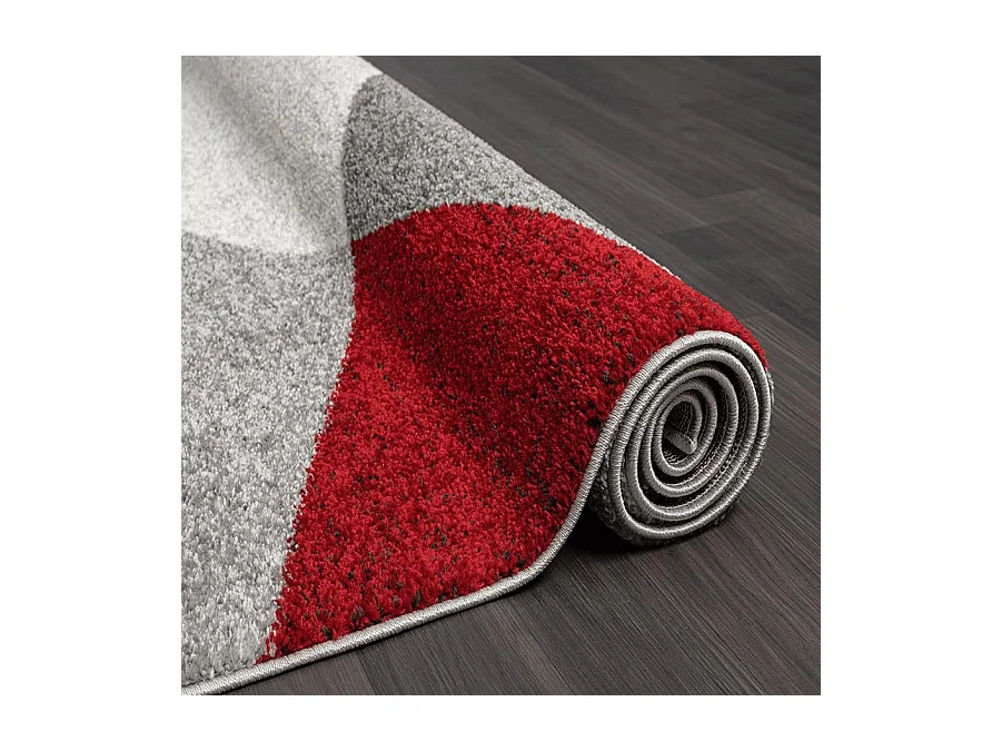 Tapijt Pearl Moderne Woonkamer Contoursnede, Grijs Rood, 200 x 280 cm