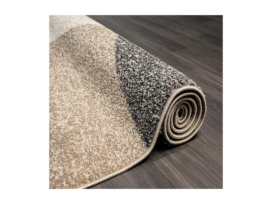 Tapis Pearl moderne salon découpe contour, Beige, 120 x 160 cm