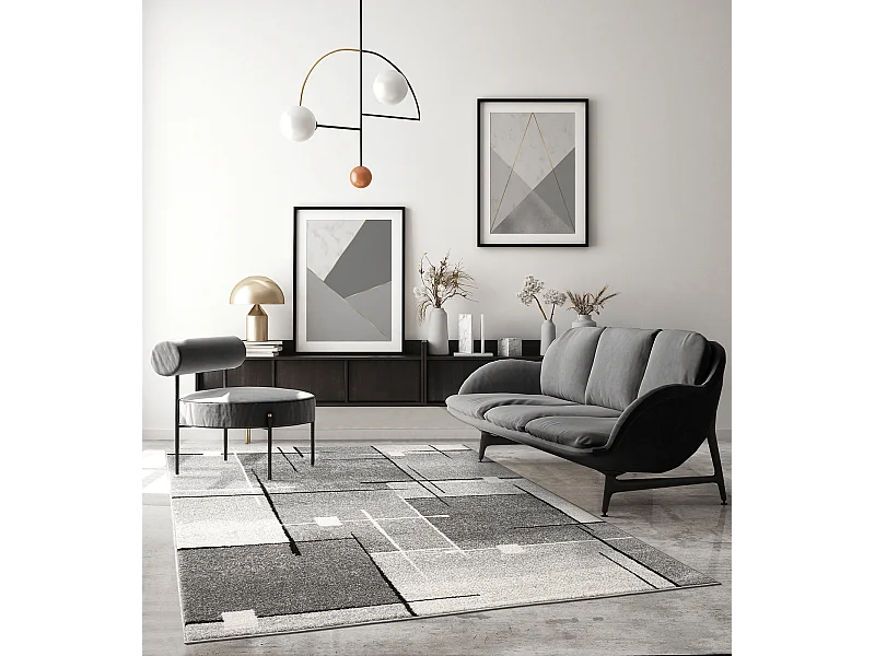 Tappeto Pearl Soggiorno Moderno Pelo corto, Grigio, 80 x 140 cm