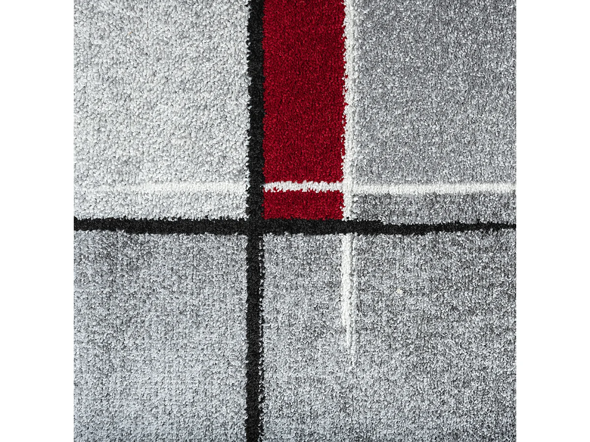 Tapijt Pearl Moderne Woonkamer Korte stapel, Grijs Rood, 240 x 330 cm