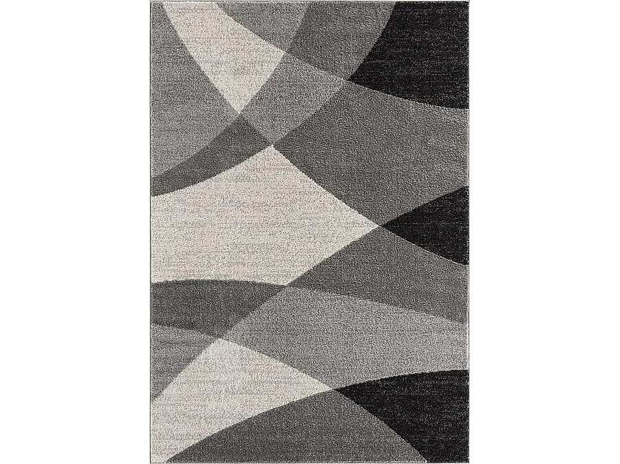 Tapis Pearl moderne salon découpe contour, Gris, 120 x 160 cm