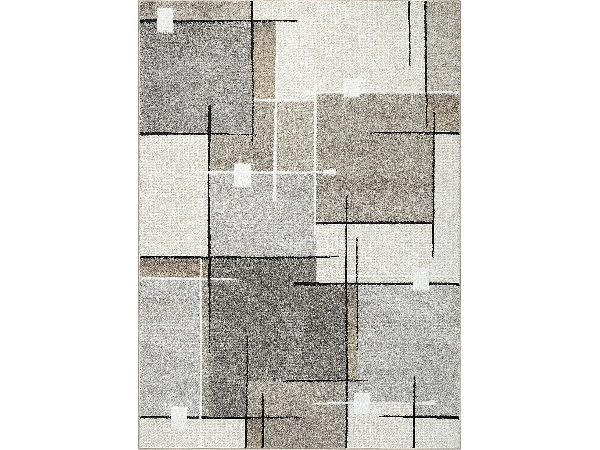 Tapis Pearl moderne salon poil court, Beige, 200 x 280 cm