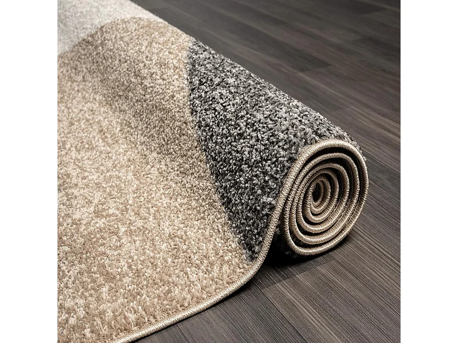 Tapis Pearl moderne salon découpe contour, Beige, 160 x 220 cm