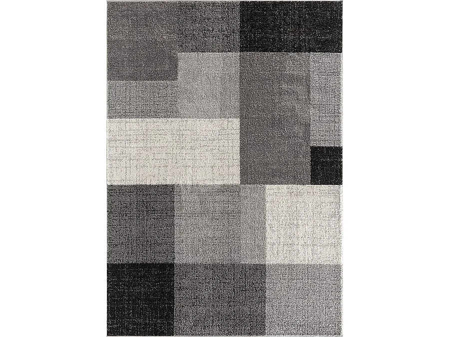 Tapis Pearl moderne salon géométrique, Gris, 200 x 280 cm