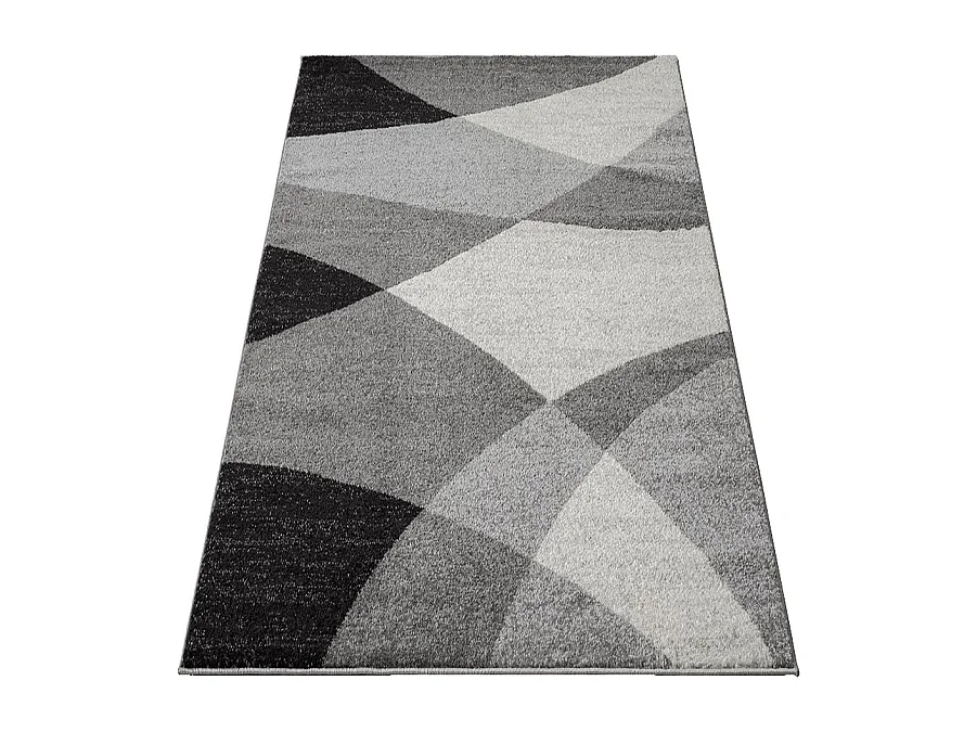 Tapis Pearl moderne salon découpe contour, Gris, 160 x 220 cm