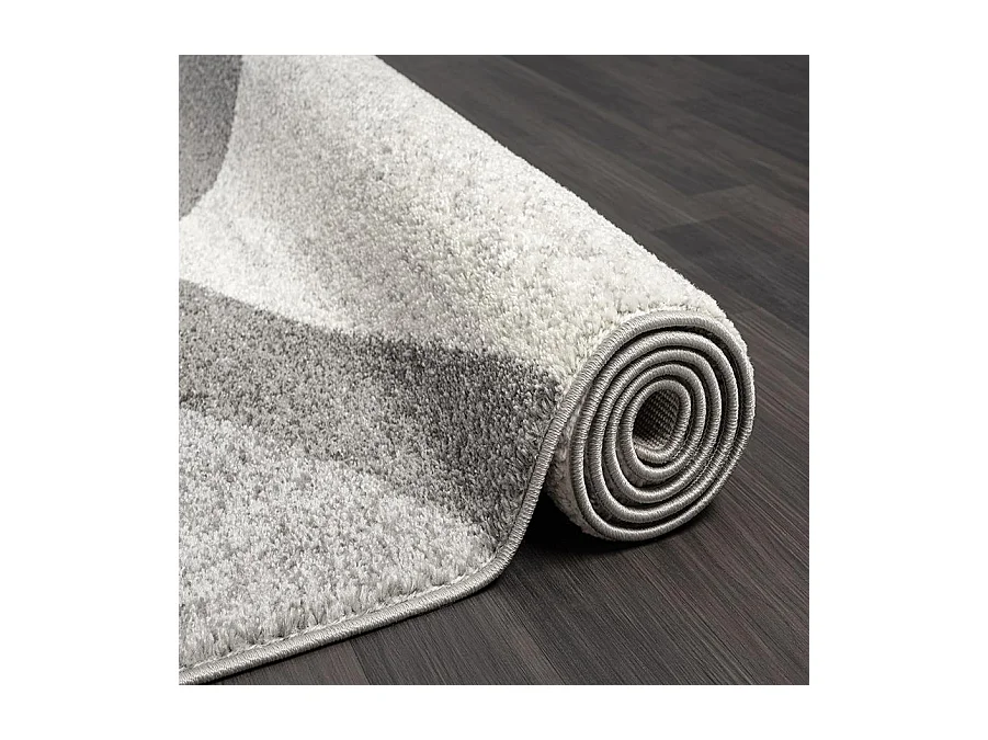 Tapis Pearl moderne salon découpe contour, Gris, 160 x 220 cm