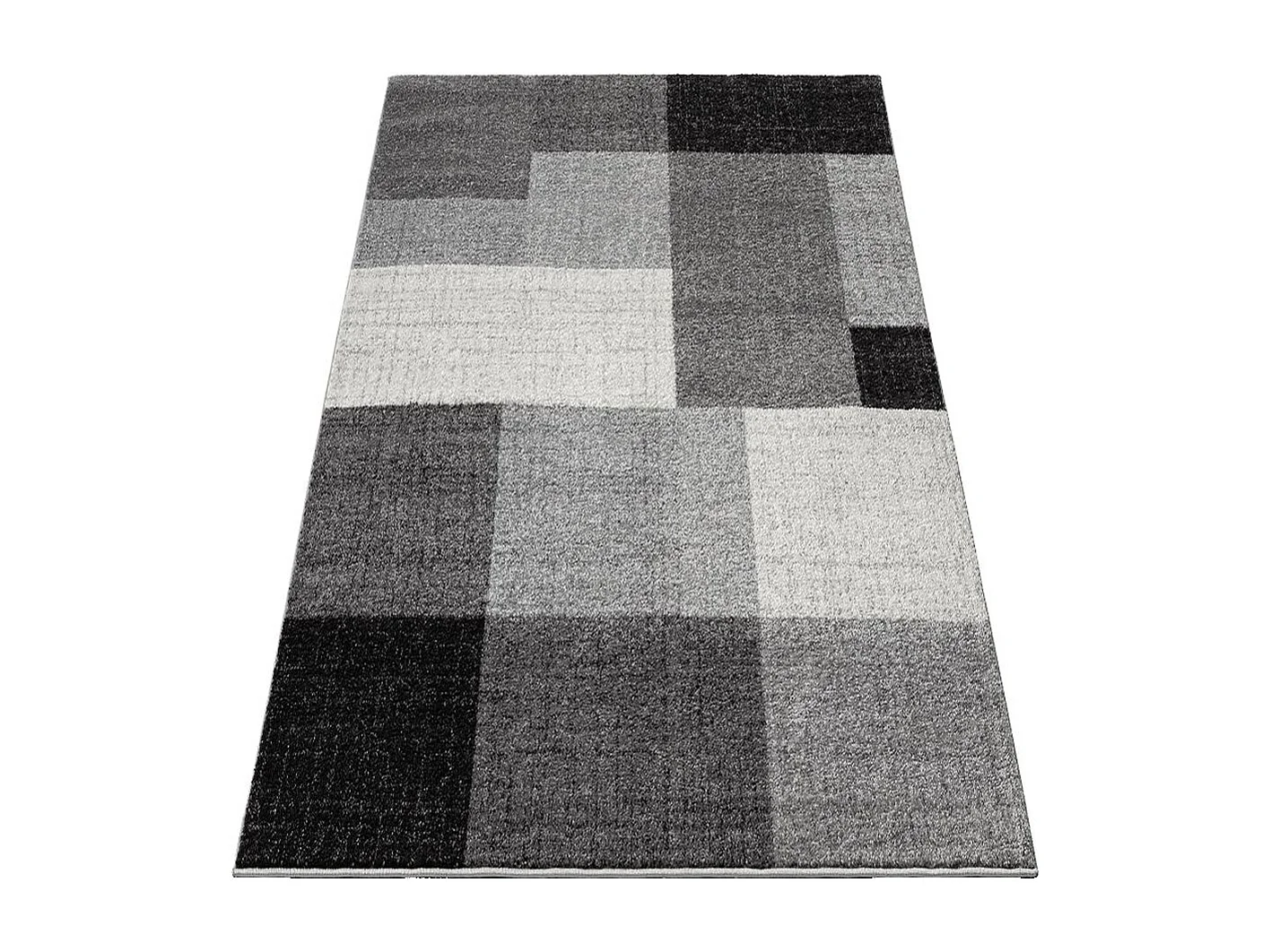 Tapis Pearl moderne salon géométrique, Gris, 80 x 140 cm