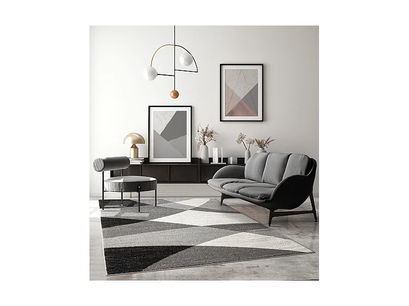 Teppich Pearl Modern Wohnzimmer Konturschnitt, Grau, 200 x 280 cm