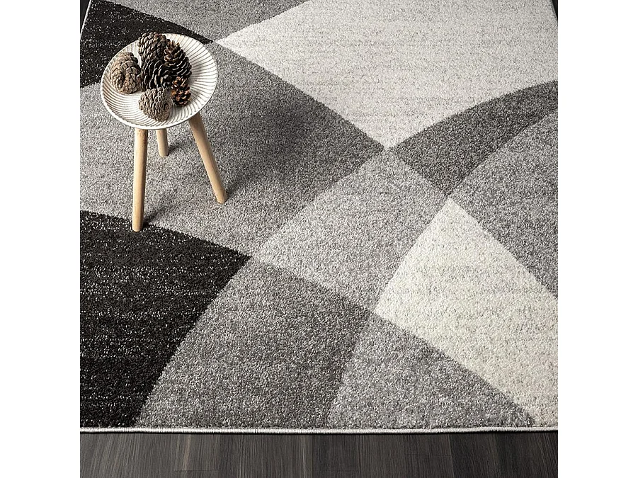 Tapete Pearl Sala estar moderna Corte contorno, Cinza, 200 x 280 cm