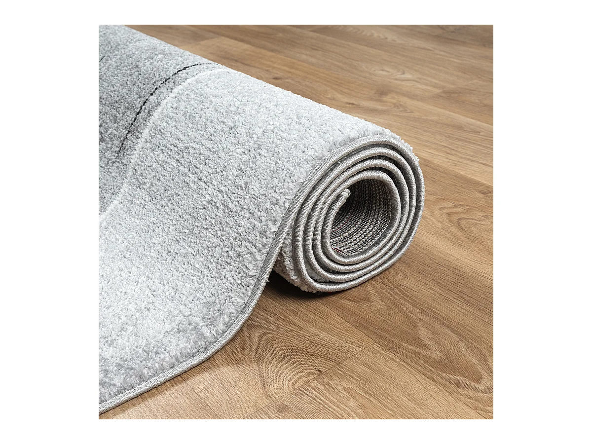 Teppich Pearl Modern Wohnzimmer Kurzflor, Grau Rot, 200 x 280 cm