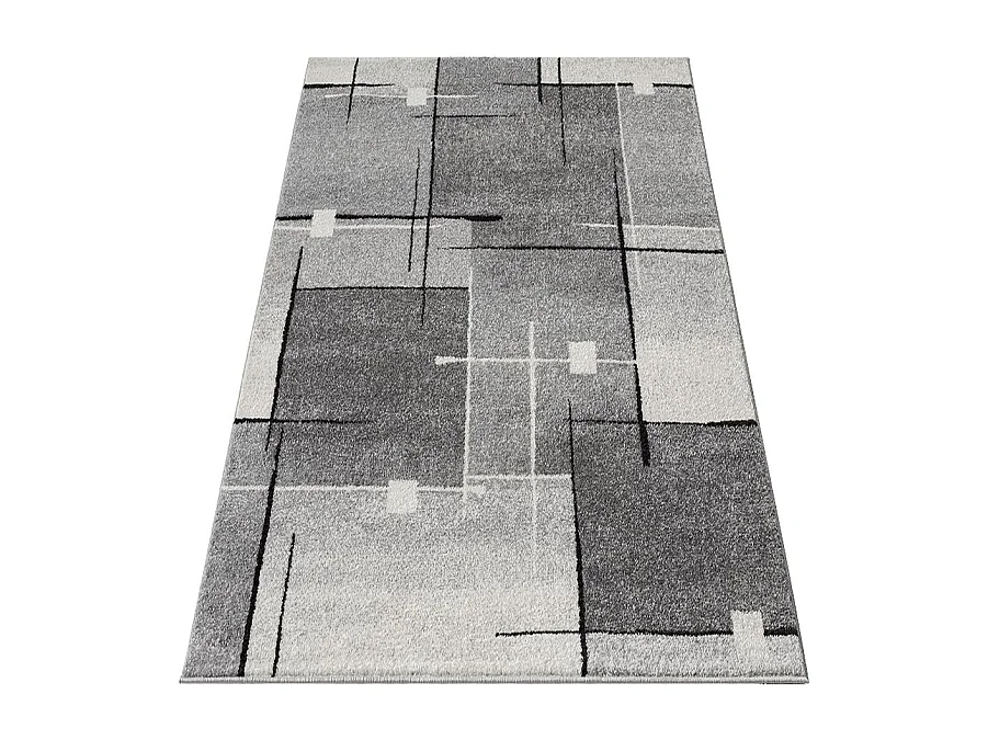 Tapis Pearl moderne salon poil court, Gris, 120 x 160 cm