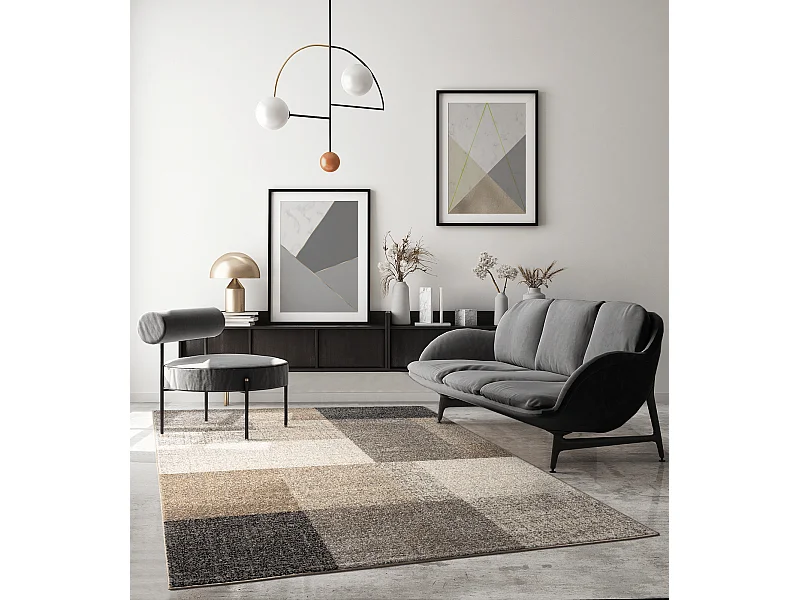 Tapete Pearl Sala estar moderna Geométrico, Bege, 140 x 200 cm