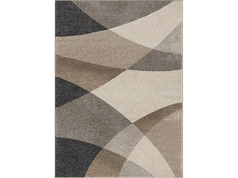 Tapis Pearl moderne salon découpe contour, Beige, 200 x 280 cm