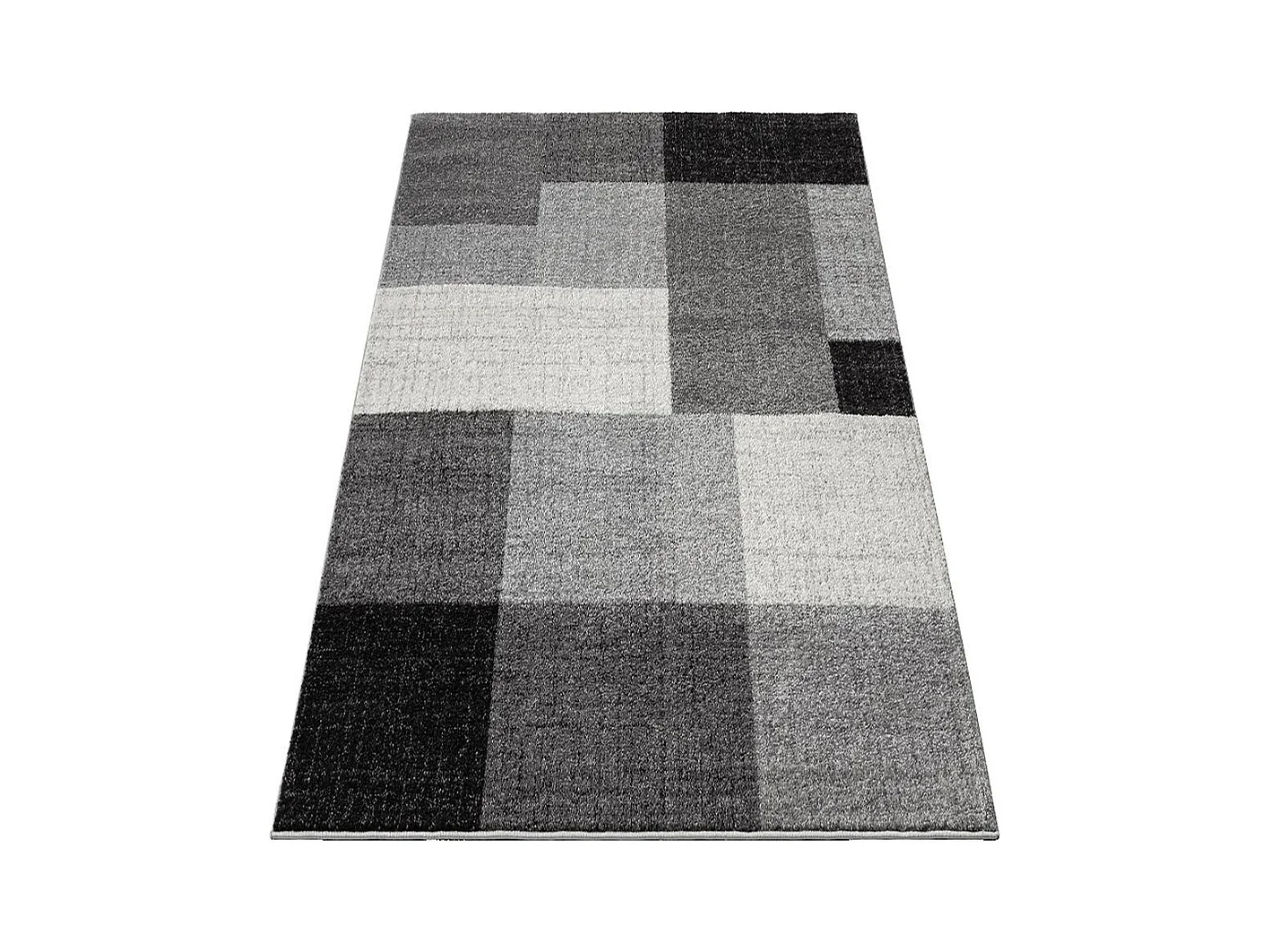 Tapis Pearl moderne salon géométrique, Gris, 140 x 200 cm