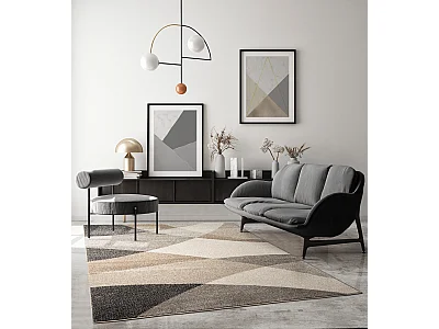Tapijt Pearl Moderne Woonkamer Contoursnede, Beige, 140 x 200 cm