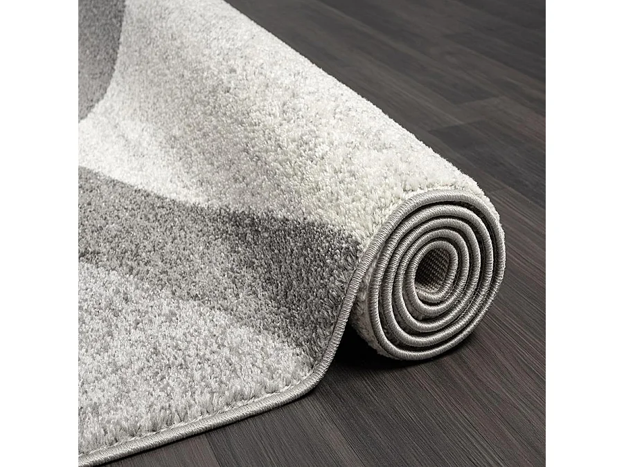 Tapis Pearl moderne salon découpe contour, Gris, 140 x 200 cm