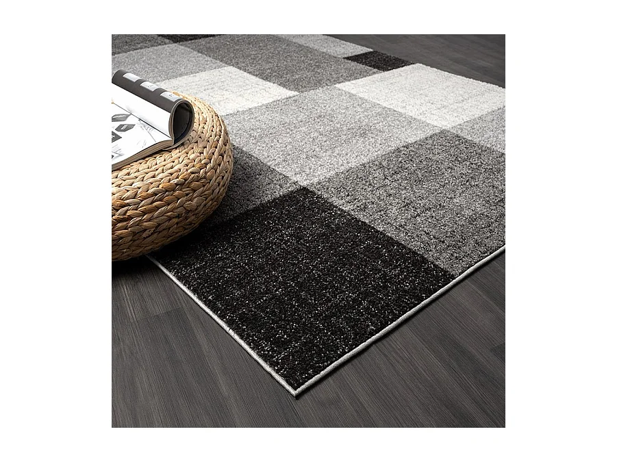 Tapis Pearl moderne salon géométrique, Gris, 120 x 160 cm