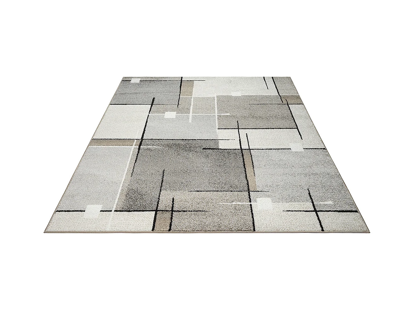 Tapis Pearl moderne salon poil court, Beige, 160 x 220 cm