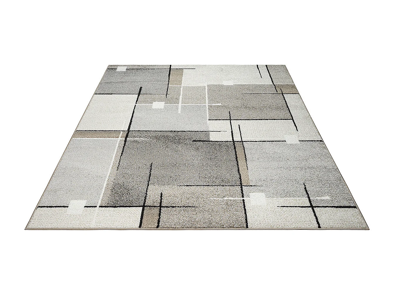 Tapis Pearl moderne salon poil court, Beige, 80 x 140 cm