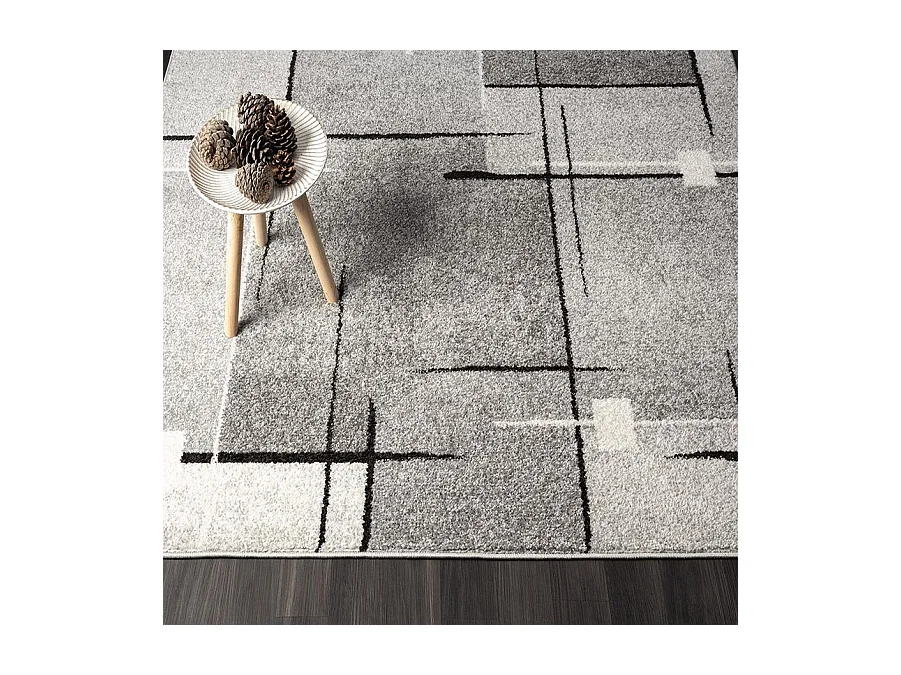 Tapijt Pearl Moderne Woonkamer Korte stapel, Grijs, 200 x 280 cm